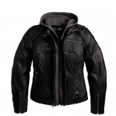 Women Harley Davidson Reflective Skull Biker Jacket